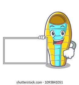 With board sleeping bad character cartoon