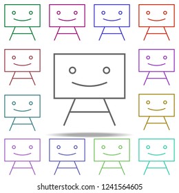 board smile icon. Elements of education in multi color style icons. Simple icon for websites, web design, mobile app, info graphics