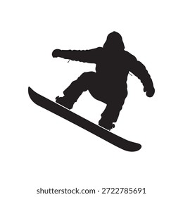 Board Snowboard Silhouette Vektor flache Illustration Design auf weißem Hintergrund