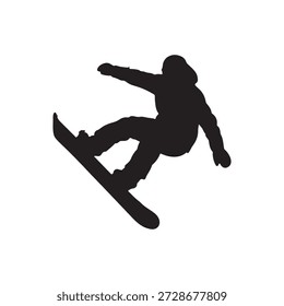 Board Snowboard Silhouette Vektor flache Illustration Design.
