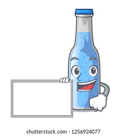 With board soda water and ice cubes cartoon