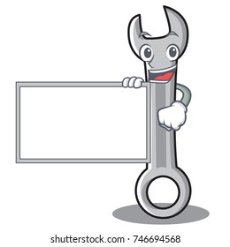 With board spanner character cartoon style