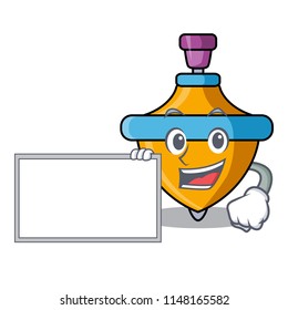 With board spinning top character cartoon