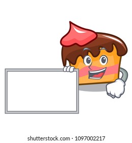 With board sponge cake character cartoon