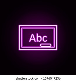 board and sponge neon icon. Elements of education set. Simple icon for websites, web design, mobile app, info graphics