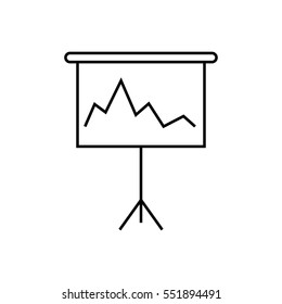 Board stand icon, outline thin line isolated vector sign symbol, on white background. Office elements. Can be used in logo, UI and web design