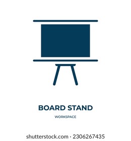 board stand vector icon. board stand, board, stand filled icons from flat workspace concept. Isolated black glyph icon, vector illustration symbol element for web design and mobile apps