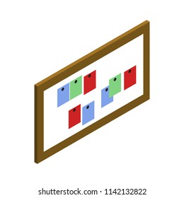 board with sticker icon isometric isolated on white background