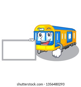 With board subway train in the shape characters