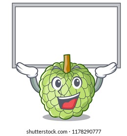 Up board sugar apple fruit isolated on cartoon