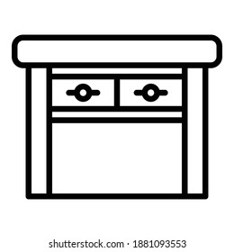 Board table icon. Outline board table vector icon for web design isolated on white background