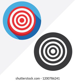 Board target simple icon vector. Red darts, target arrow, success aim, icon target . Vector illustration. Illustration of black and white icons.