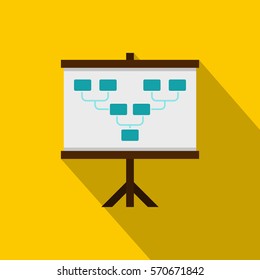 Board with team formation icon. Flat illustration of board with team formation vector icon for web   on yellow background