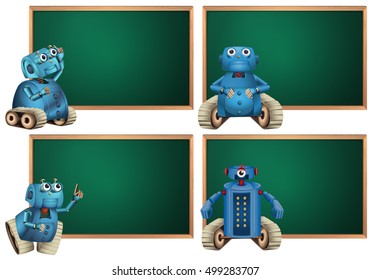 Board template with blue robot illustration