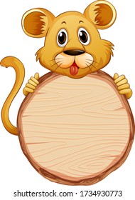 Plantilla de placa con tigre lindo en ilustración de fondo blanco
