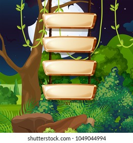 Board template with garden in background illustration