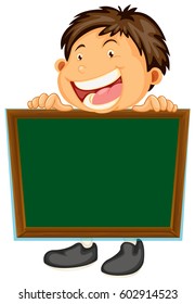 Plantilla de tablero con ilustración de niño feliz