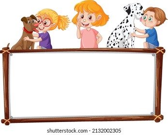 Board template with happy kids illustration