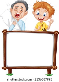 Board template with happy kids illustration