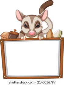 Plantilla de placa con plancha de azúcar e ilustración de nueces