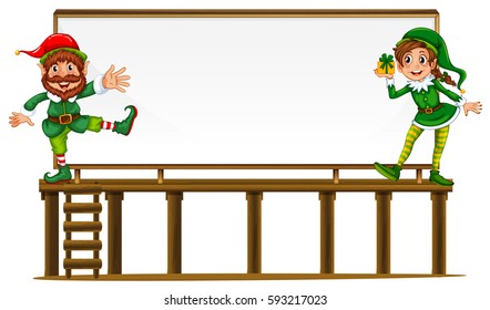 Board template with two elves illustration