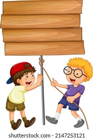 Vorstandschablone mit zwei glücklichen Jungs-Illustration