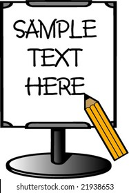 board with text and pencil