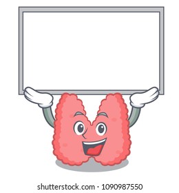 Up board thyroid character cartoon style