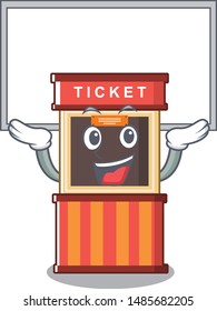 Up board ticket booth edge of mascot table