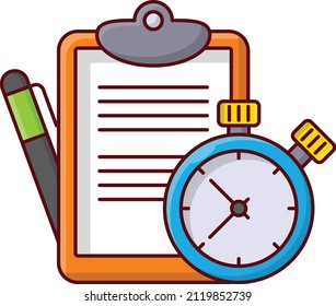 board timer Vector illustration isolated on a transparent background. vector line flat icons for concept or web graphics.