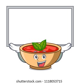 Up board tomato soup character cartoon