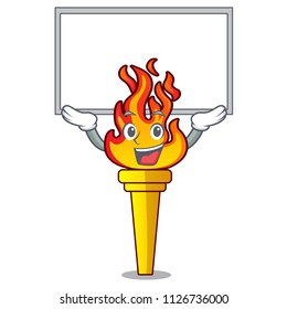 Up board torch character cartoon style