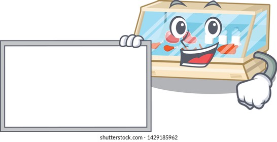With board trade counter in the mascot shape