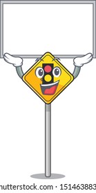 Up board traffic light ahead on the cartoon