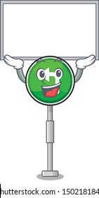Up board turn left isolated with the cartoon