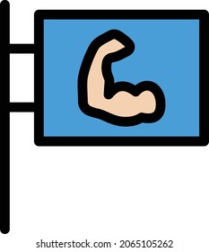 icono de línea de color del vector de placa