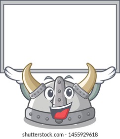 Up board viking helmet isolated with the character