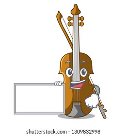 With board violin in the a character shape