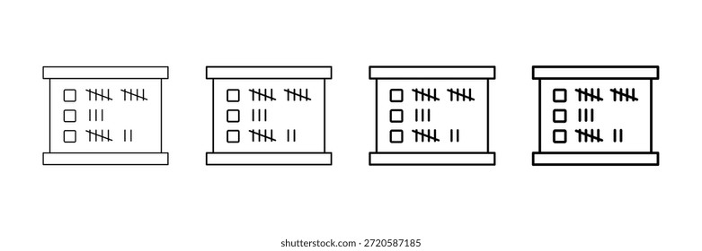 Tablero Iconos De Voto Vector Fijado En Diferentes Estilos De Línea De Trazo
