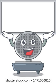 Up board waffle iron in the character shape