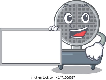With board waffle iron in the character shape