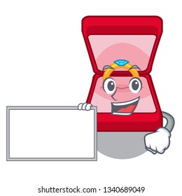 With board wedding ring box in cartoon shape