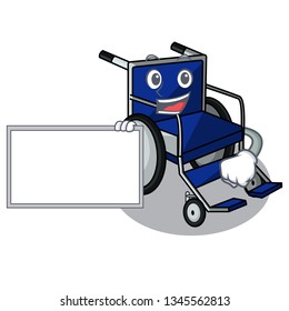 With board wheelchair isolated with in the cartoon