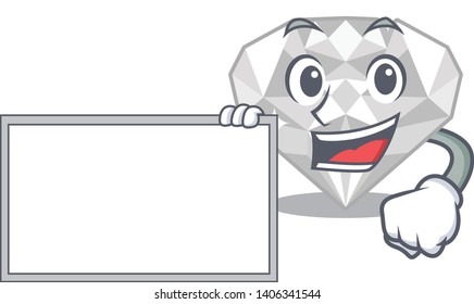 With board white diamond in the cartoon shape