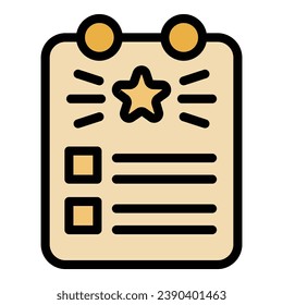 Board wishlist icon outline vector. Love order. Foliar gift color flat