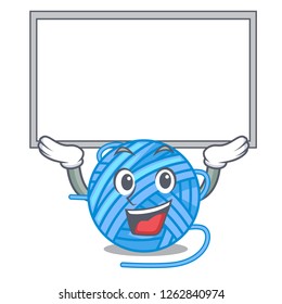 Up board wool ball in a shape cartoon