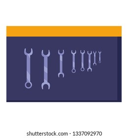 board with wrench keys hanging