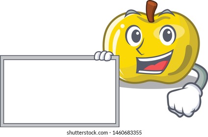 With board yellow apple the slices cartoon shape