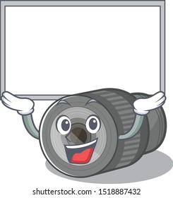 Up board zoom lens mascot isolated with character