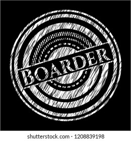 Boarder on blackboard